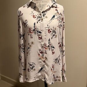H&M Floral Blouse - White with Multicolor Print